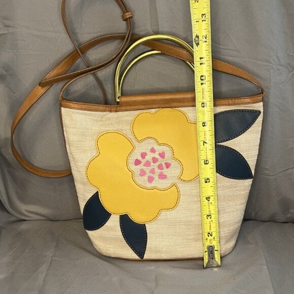 Floral Boho Bucket Top Handle Crossbody, Fossil, Amy, EUC - Picture 8 of 10